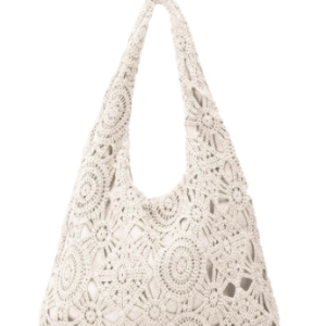 Sac à main épaule en textile coton crocheté